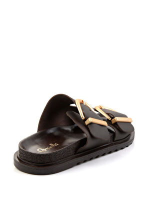 Kahve Leather Kadın Terlik K04666013903