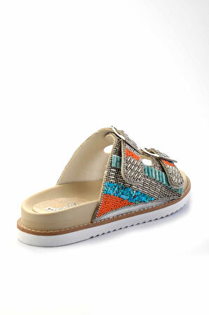 Bej Çok Renkli  Kadın Terlik K04678200087