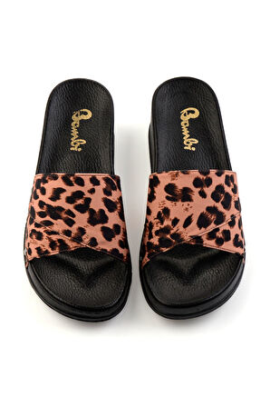 Kahve Leopar  Kadın Terlik K04685020404