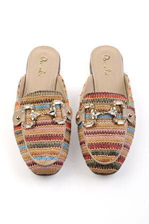 Bej Çok Renkli  Kadın Terlik K04688001828