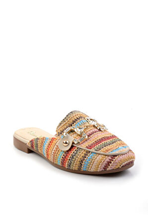 Bej Çok Renkli  Kadın Terlik K04688001828