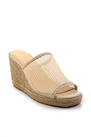 Bej Leather Kadın Terlik K04718700622
