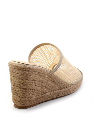 Bej Leather Kadın Terlik K04718700622