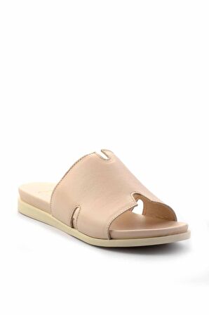 Nude Hakiki Deri Kadın Terlik K04724670003