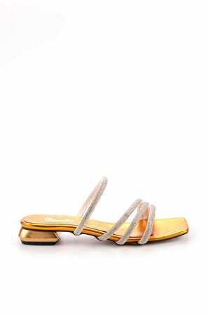 Metalik Turuncu  Kadın Terlik K04726200009