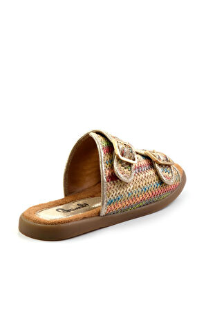 Çok Renkli Hasır  Kadın Terlik K04763070428