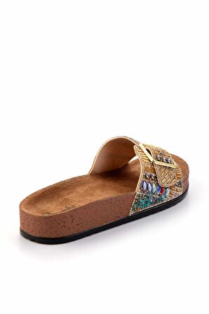 Altın Taşlı  Kadın Terlik K04784040687