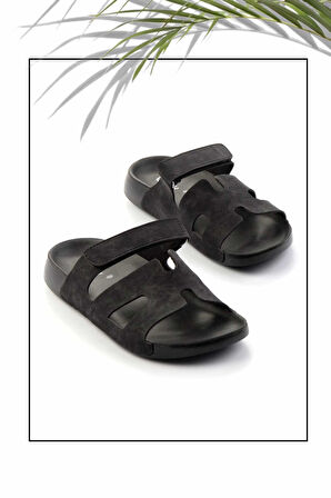 Siyah Nubuk  Kadın Terlik K04819301101