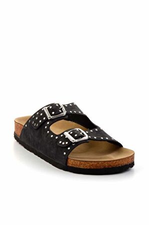 Siyah Nubuk  Kadın Terlik K04819010101