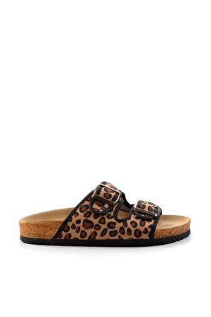 Leopar Kumaş  Kadın Terlik K04819182204