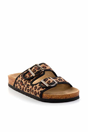 Leopar Kumaş  Kadın Terlik K04819182204