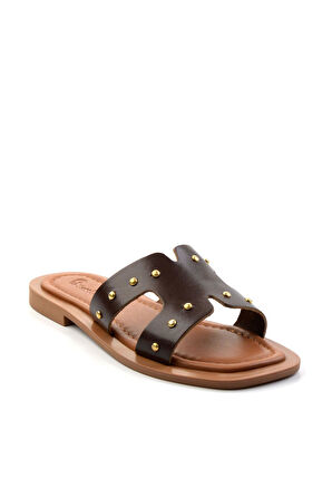Kahve Leather Kadın Terlik K04826053603