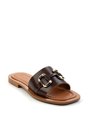 Kahve Leather Kadın Terlik K04826076503
