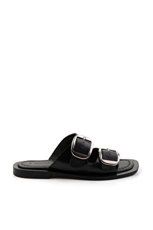 Siyah Leather Kadın Terlik K04826053703