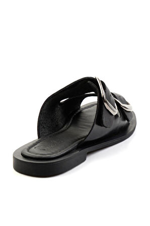 Siyah Leather Kadın Terlik K04826053703