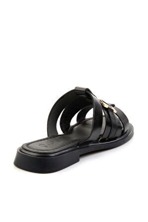 Siyah Leather Kadın Terlik K04826053903