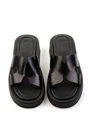 Siyah Leather Kadın Terlik K04826054003