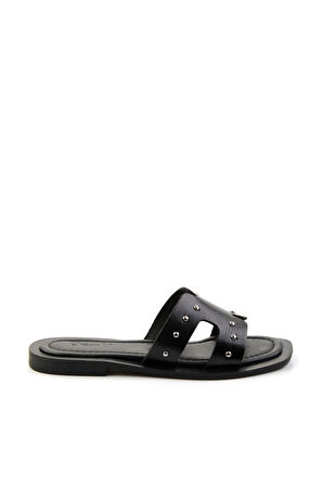 Siyah Leather Kadın Terlik K04826053603