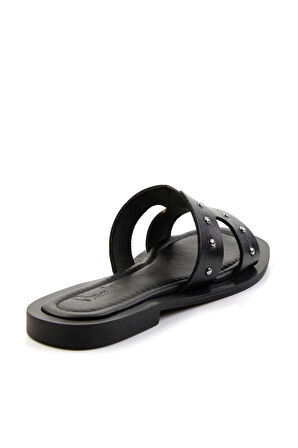 Siyah Leather Kadın Terlik K04826053603
