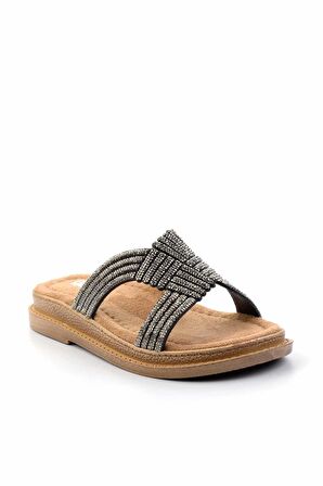 Siyah Taşlı  Kadın Terlik K04823004687