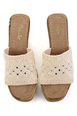 Beyaz  Kadın Terlik K04823121787