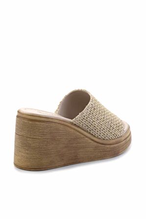 Bej Hasır  Kadın Terlik K04823005328