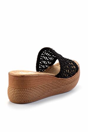 Siyah Örgü  Kadın Terlik K04823004316