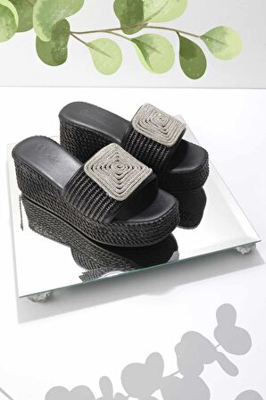 Bambi Siyah Hasir  Kadın Terlik K04862501228