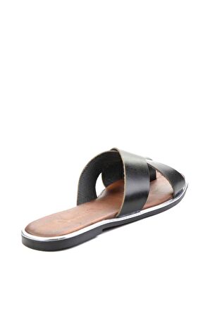 Bambi Siyah Hakiki Deri Kadın Terlik K04921001003