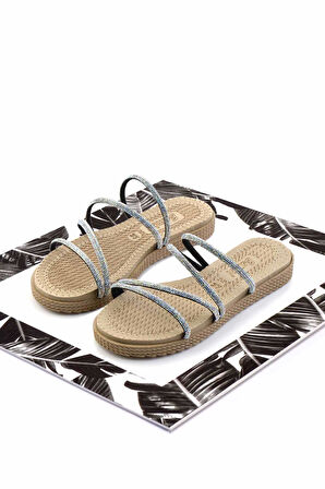 Lame Taşlı  Kadın Terlik K04956220587