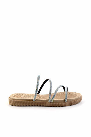 Lame Taşlı  Kadın Terlik K04956220587