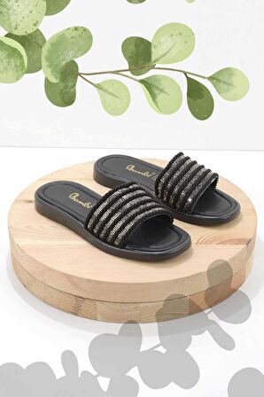 Siyah Örgü  Kadın Terlik K04956750416