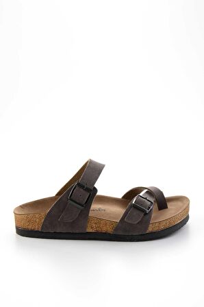 Bambi Kahve Nubuk  Kadın Terlik K04956010201