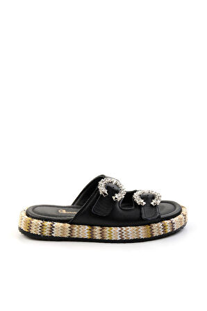 Siyah Leather Kadın Terlik K04991060203