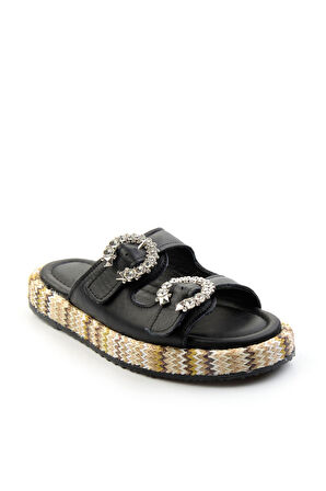 Siyah Leather Kadın Terlik K04991060203