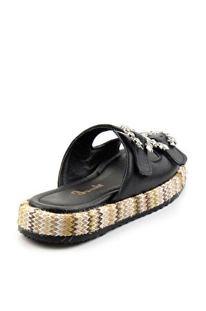 Siyah Leather Kadın Terlik K04991060203