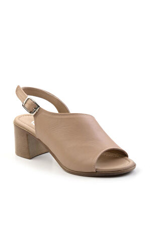 Bej Leather Kadın Sandalet K05040030203