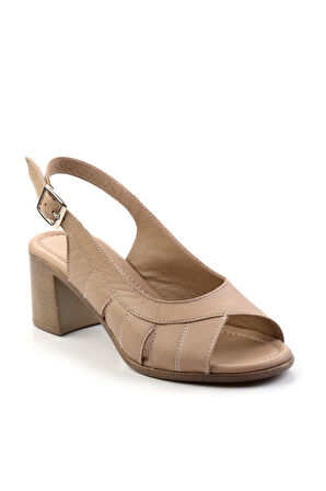Bej Leather Kadın Klasik Topuklu Ayakkabı K05040030303