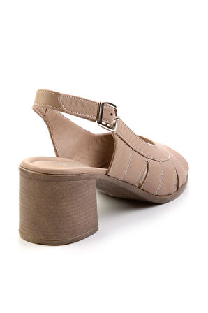 Bej Leather Kadın Klasik Topuklu Ayakkabı K05040030303