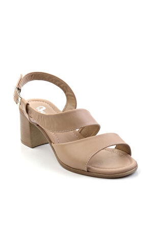 Bej Leather Kadın Sandalet K05040005903