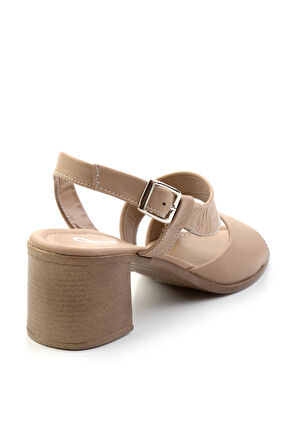 Bej Leather Kadın Sandalet K05040005903