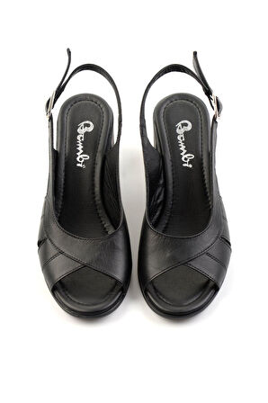 Siyah Leather Kadın Klasik Topuklu Ayakkabı K05040030303