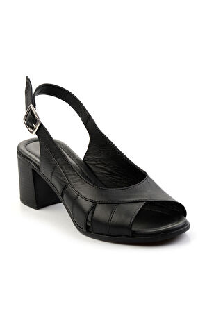 Siyah Leather Kadın Klasik Topuklu Ayakkabı K05040030303