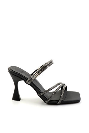 Siyah Saten  Kadın Abiye Ayakkabı K05124170038