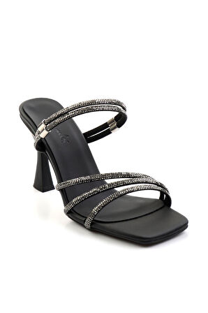 Siyah Saten  Kadın Abiye Ayakkabı K05124170038