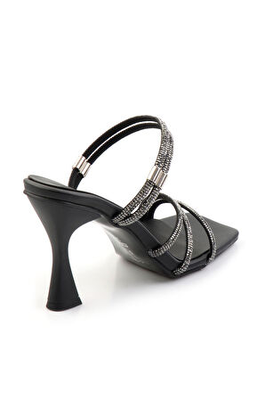 Siyah Saten  Kadın Abiye Ayakkabı K05124170038