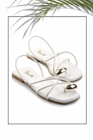 Beyaz  Kadın Sandalet K05137031507