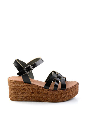 Siyah Leather Kadın Sandalet K05197003803