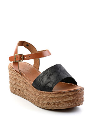 Siyah Leather Kadın Sandalet K05197004003