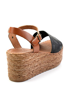 Siyah Leather Kadın Sandalet K05197004003